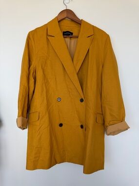 Women’s Mustard Double-Breasted Blazer